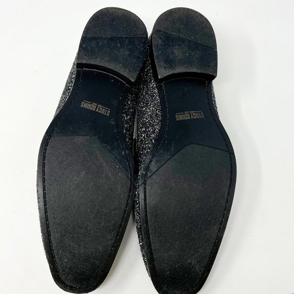 Stacy Adams Swank Glitter Slip On Loafers Silver Mens Size 11M Formal Party Shoe - Picture 4 of 6